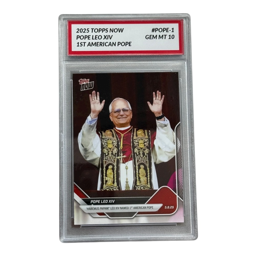 Topps Trading Card Unisex OS Red Excellent 2025 Topps Pope Leo XIV RC Gem 10